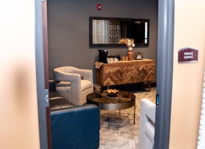 Cozy seating area in a private dining space