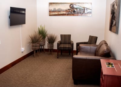 Cozy common area with seating and decor