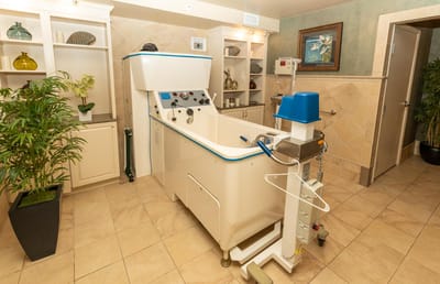 Hydrotherapy tub in a rehabilitation center