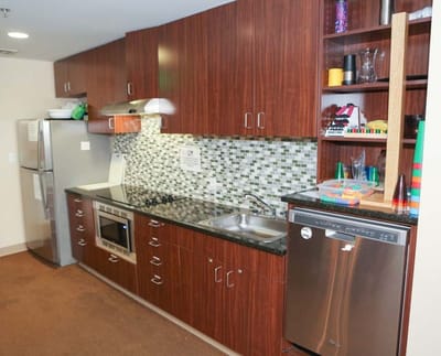Well-equipped kitchen in a senior living facility