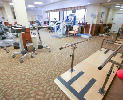 Rehabilitation center equipment and therapy area