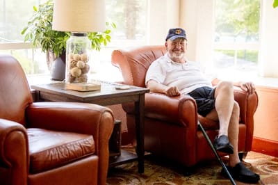 Resident relaxing in a common area