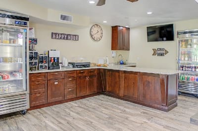 Interior view of a snack and beverage area