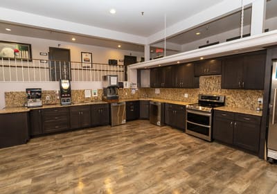 Interior view of a kitchen area in the facility