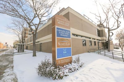 Exterior view of Sloan's Lake Rehabilitation Center in winter
