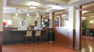 Interior view of a common area in a rehabilitation center