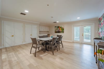 Interior common area with seating and natural light