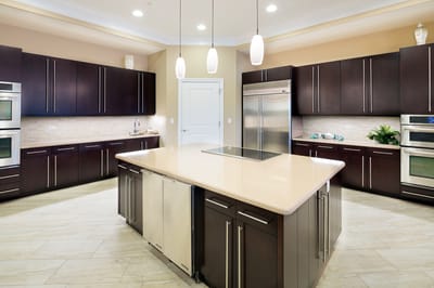 Modern kitchen interior with fixtures and appliances
