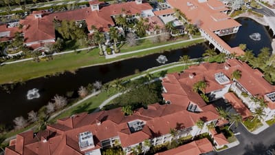 Aerial view of the facility and surrounding landscape