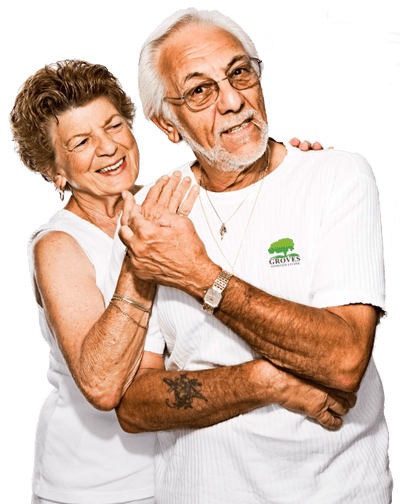 Happy senior couple smiling together