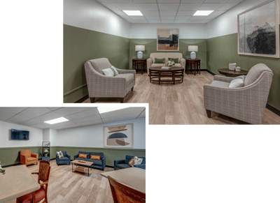 Common area with seating and decor