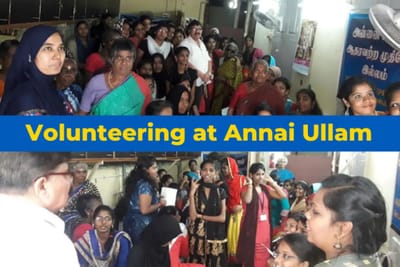 Volunteers engaging with residents during an event