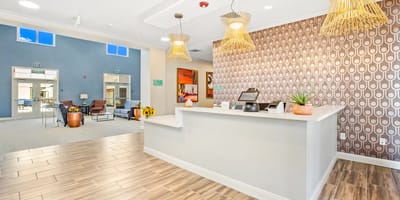 Interior view of a welcoming reception area