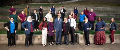 Staff group photo in an outdoor setting