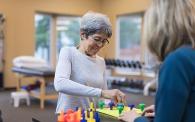 Residents engaging in a recreational activity indoors