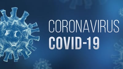 Illustration of the coronavirus with 'COVID-19' text