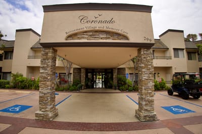 Front entrance of Coronado Retirement Village