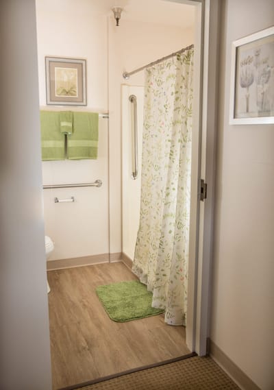 Well-appointed bathroom in a resident room