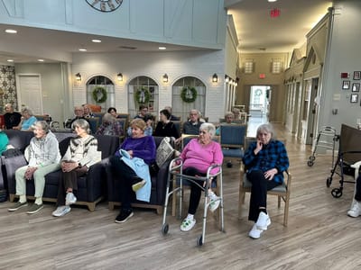 Residents enjoying an activity in a common area