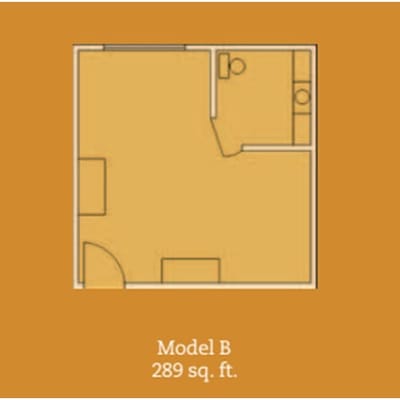 Architectural floor plan of a resident unit