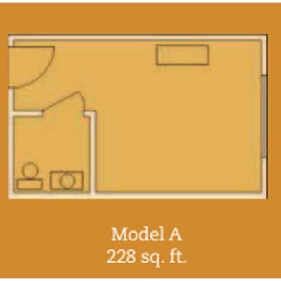 Peregrine Senior Living at Orchard Park, memory care in Orchard Park, NY — Floor plan of Model A senior living unit