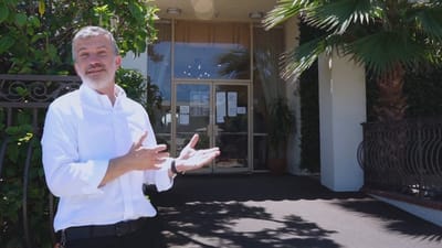 Entrance of the facility with staff member greeting