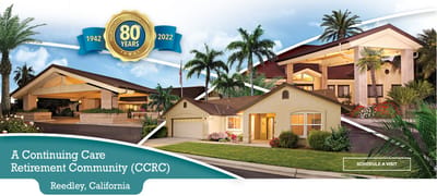 Logo celebrating 80 years with facility name and images