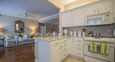 Bright kitchen area in a comfortable apartment