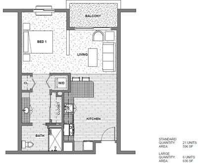Architectural floor plan of a residential unit