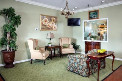 Common area with seating and decor
