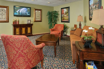 Cozy common area with comfortable seating and decoration