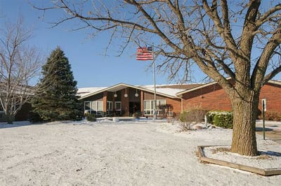 Exterior view of the facility with snow-covered ground