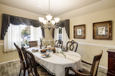 Elegant dining room set for a meal
