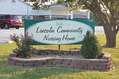 Signage for Lincoln Community Nursing Home with landscaping