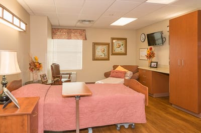 Cozy resident room with floral decor
