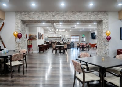 Dining area in an assisted living facility