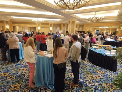 Crowd gathered at a large indoor event