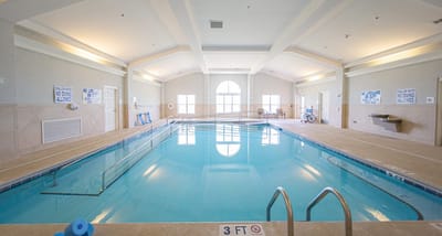 Indoor swimming pool at a senior living facility