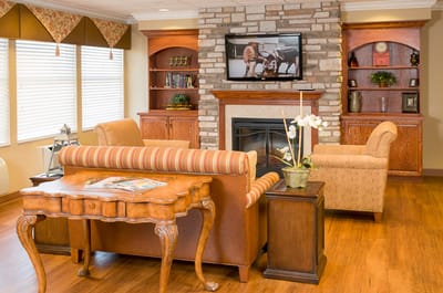Cozy common area with seating and decor