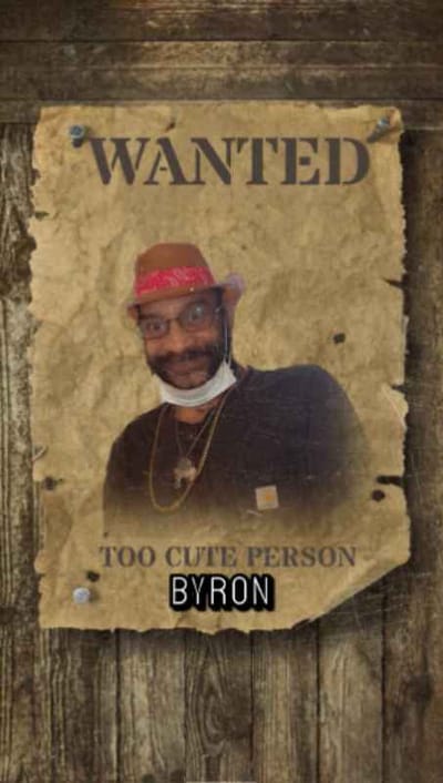 Humorous wanted poster featuring a man