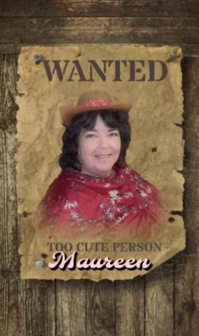 A playful 'wanted' poster featuring a woman