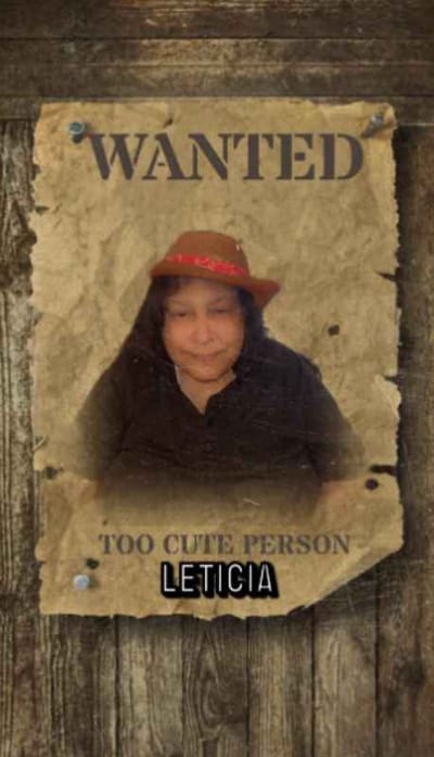 Photograph of a humorous wanted poster featuring a resident.