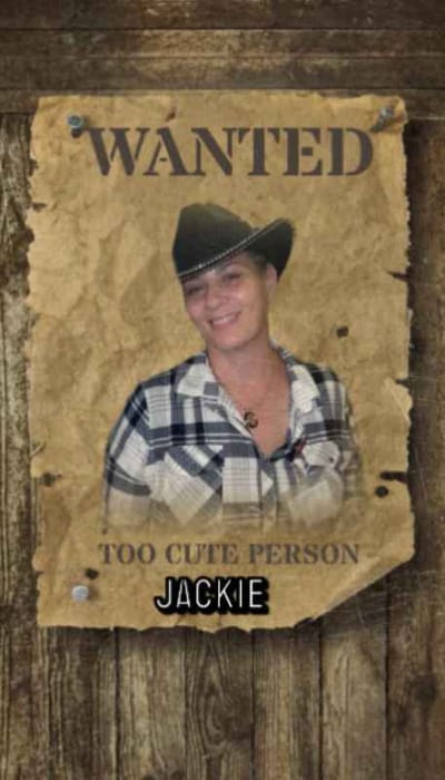 Wanted poster with a smiling person