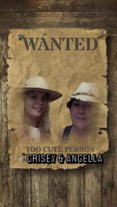 Wanted poster featuring two women.