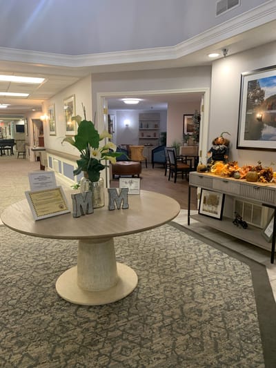 Interior view of the common area with decorations