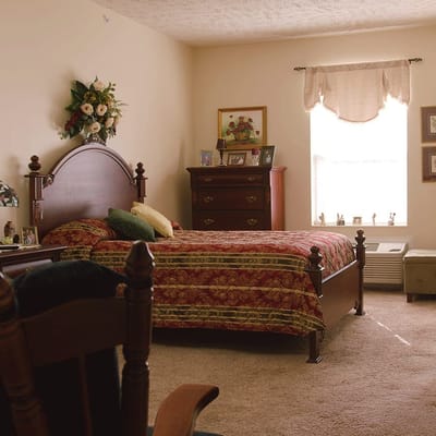Cozy private bedroom in a nursing facility
