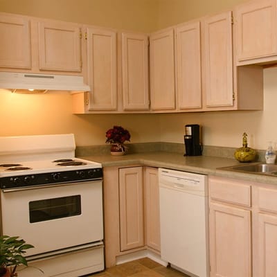 Bright kitchen area with appliances