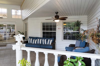 Bright common area with comfortable seating