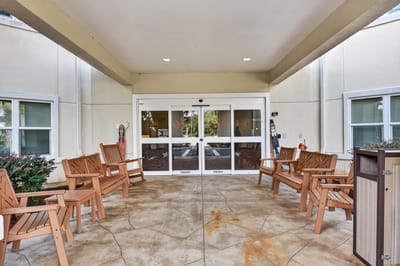 Entrance area with seating and welcoming decor