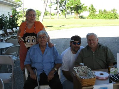 Residents enjoying a sunny outdoor gathering together